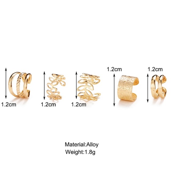 Modern Ear Cuff Set of 5 - Picture 5 of 5